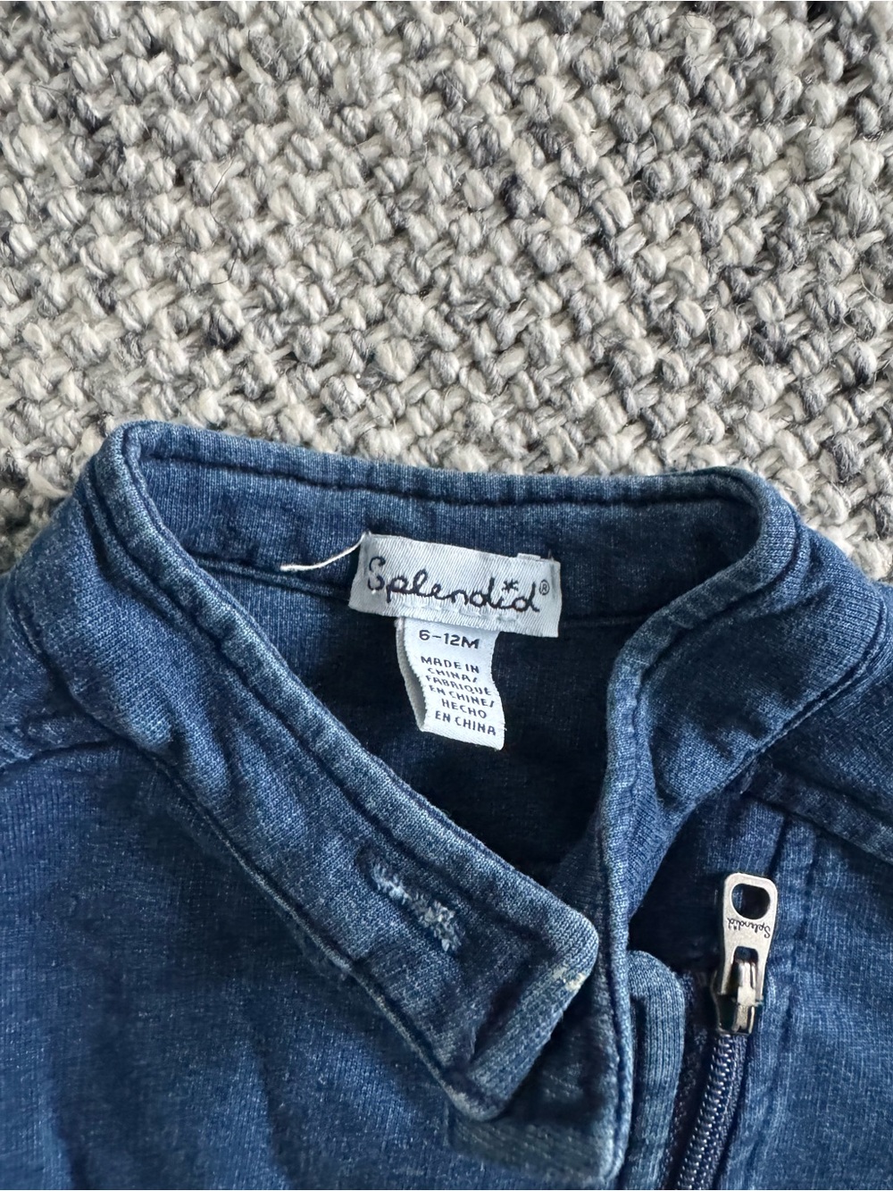 Splendid Navy Ruffled Hem Jean Jacket - Picture 2 of 2